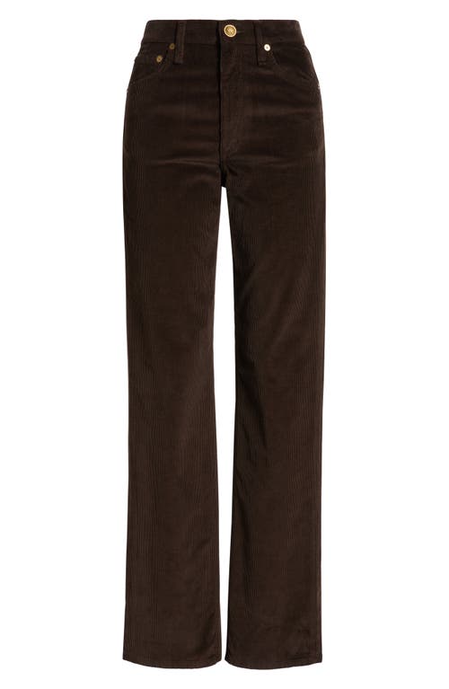 Rag & Bone Harlow Corduroy Straight Leg Pants In Brown