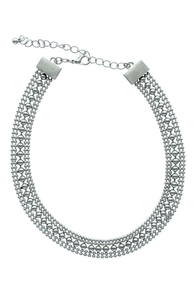 Kiara Choker Necklace, Main, color, SILVER