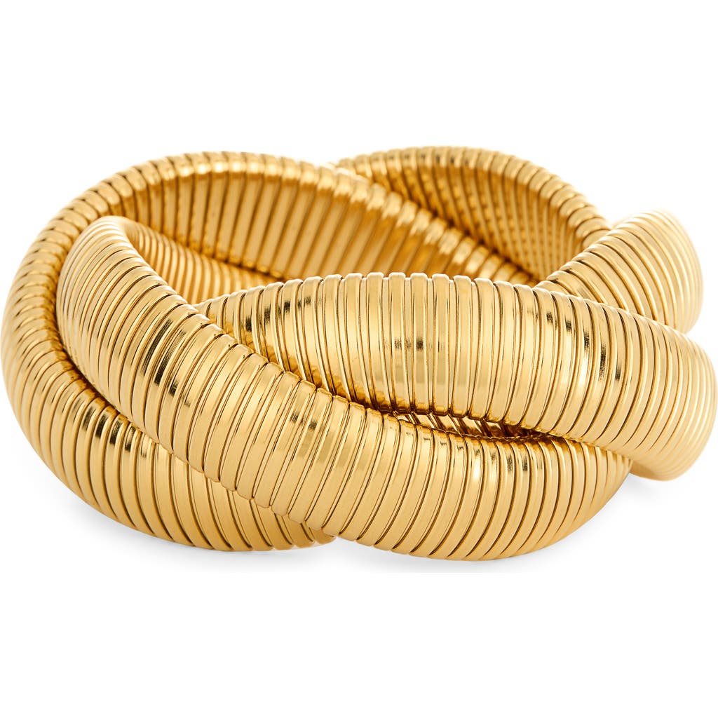Kenneth Jay Lane Woven Snake Chain Bracelet In Gold