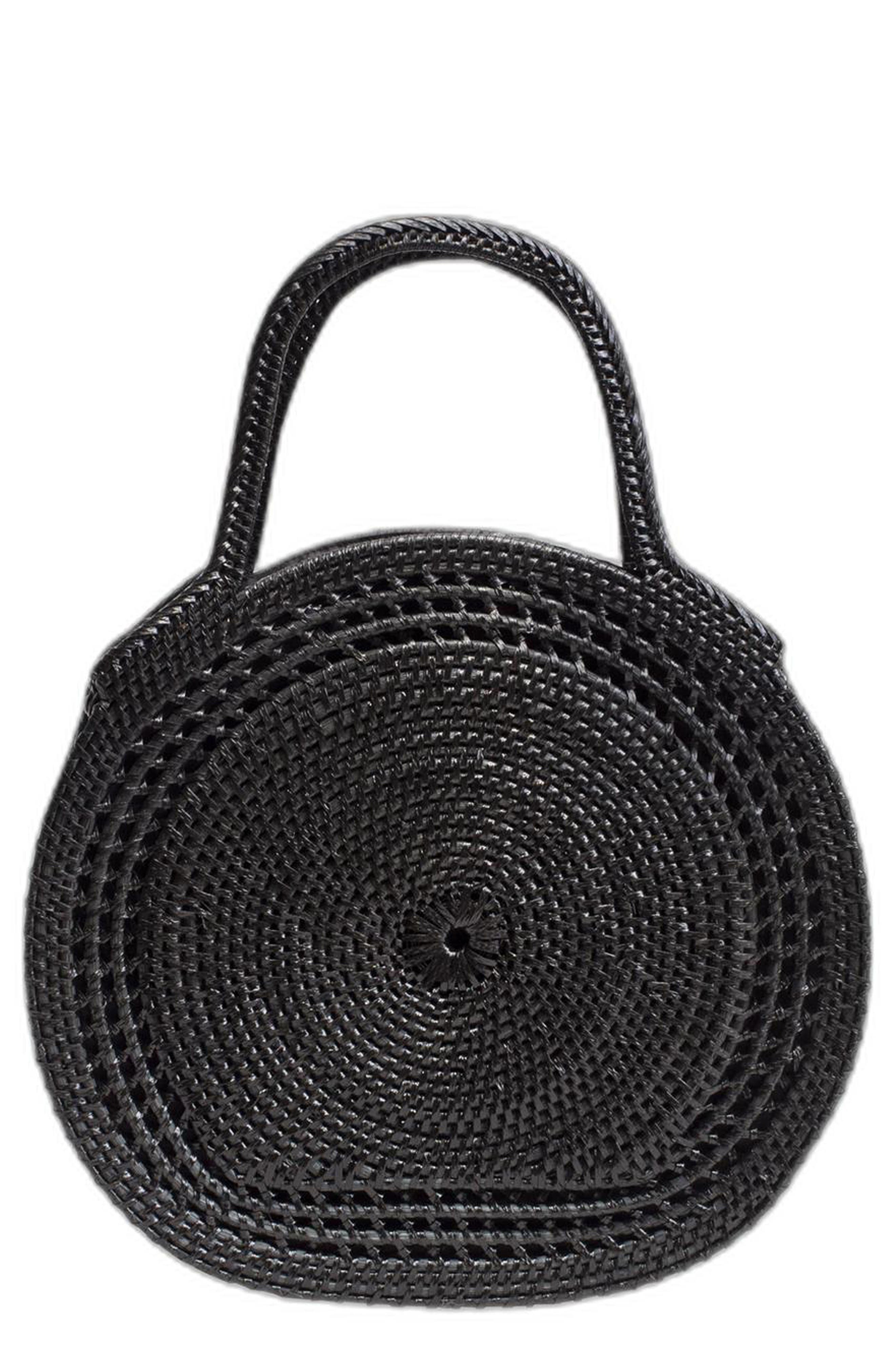 Jelavu Sidney Rattan Satchel, Main, color, Black