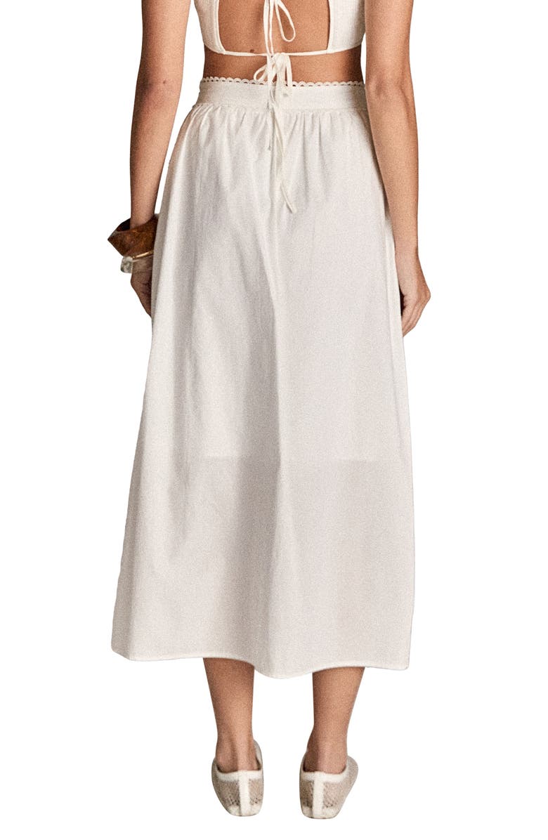 English Factory Lace Midi Skirt, Alternate, color, White