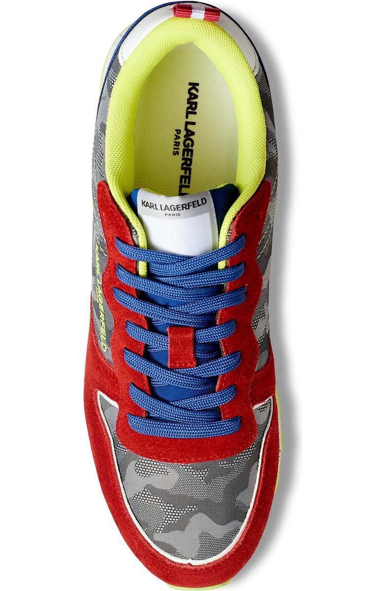 KARL LAGERFELD PARIS Suede & Camo Speckled Sole Running Sneaker, Alternate, color,