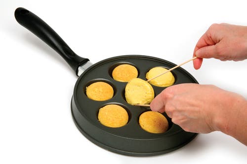 Norpro Stuffed Aebleskiver Pancake Pan With 2.25-inch Cavities In Black