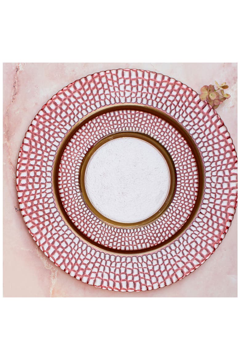 Pelli Glass Pink Salad Plate, Alternate, color, PINK