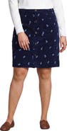 Lands' End Plus Size Corduroy Mid Rise Button Through Above The Knee Skirt
