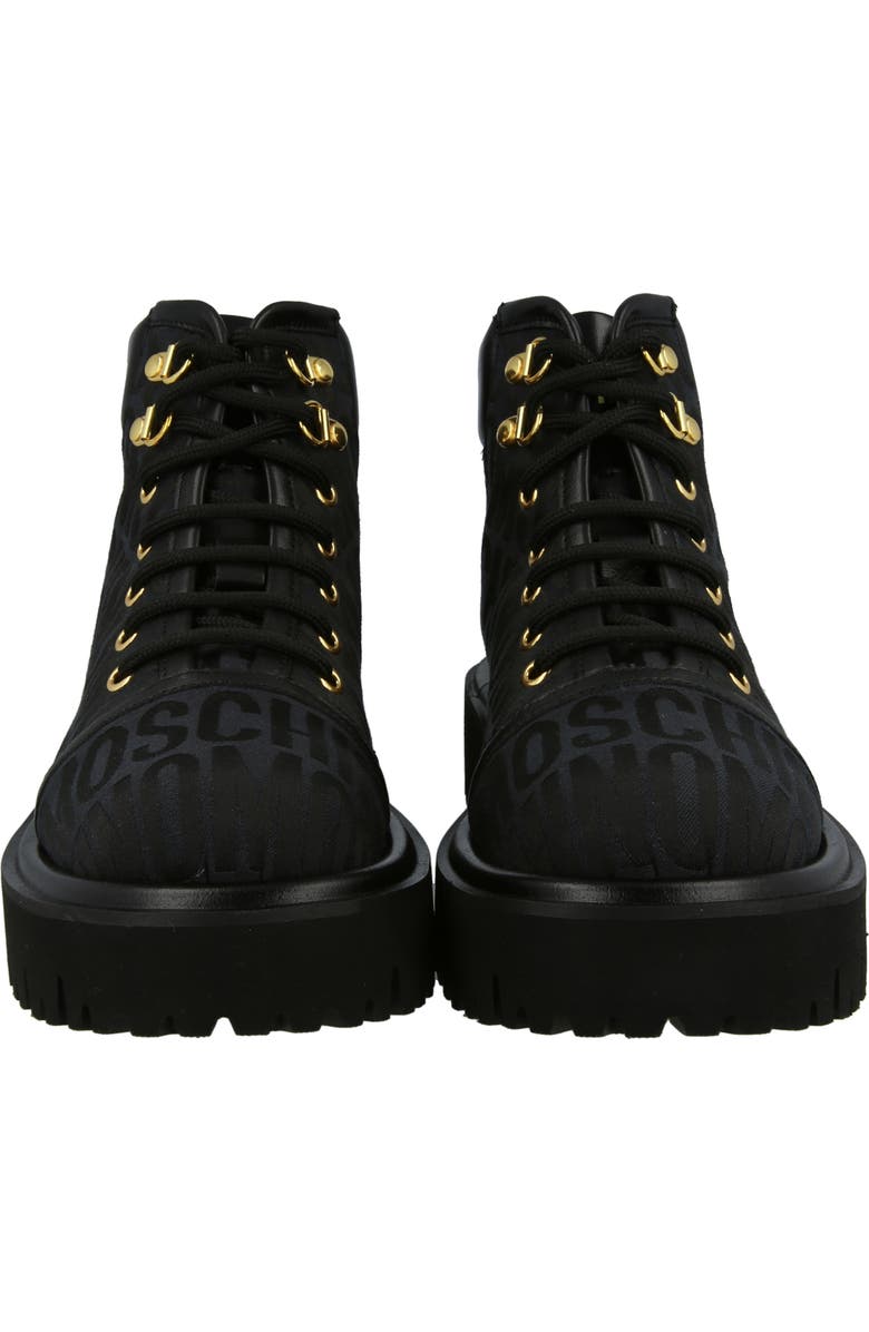 Moschino Lug Sole Lace-Up Boot, Alternate, color,
