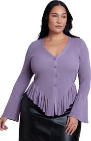 ELOQUII Ruffle Cardigan