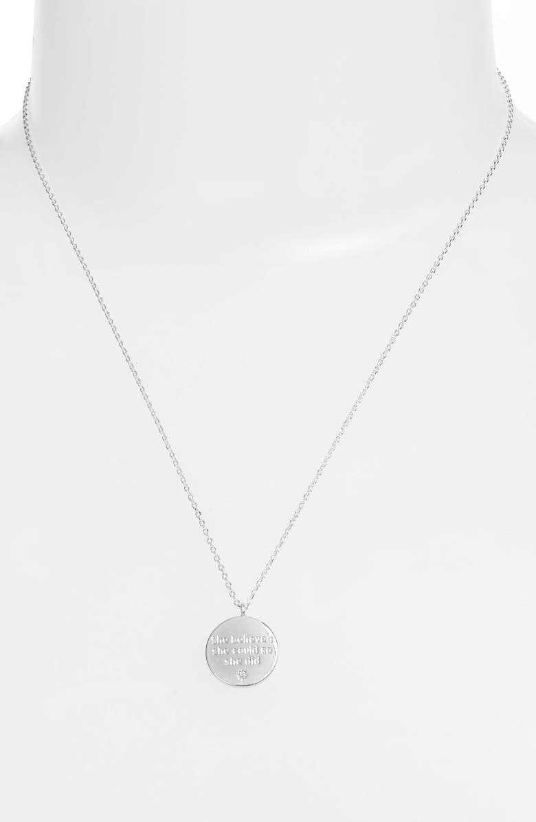 Estella Bartlett Engraved Quote Necklace, Alternate, color, 