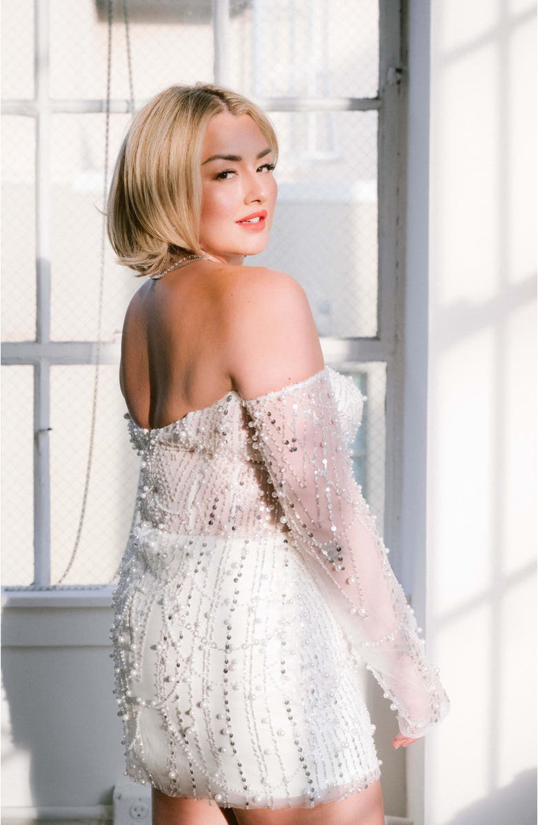 Untamed Petals Amalfi Mini Dress, Alternate, color, Ivory