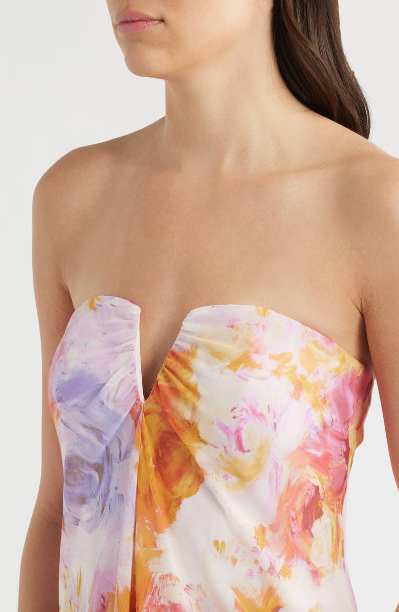 Parker The Emerson Floral Strapless Dress, Alternate, color, Barely Peach
