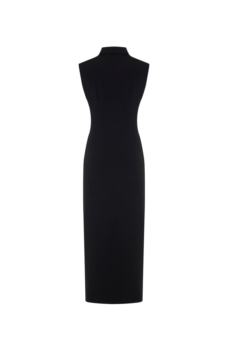 THEO The Label Thetis Techno Ruched Front Dress, Alternate, color, Black