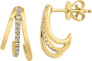 EFFY Diamond Triple Link Hoop Earrings