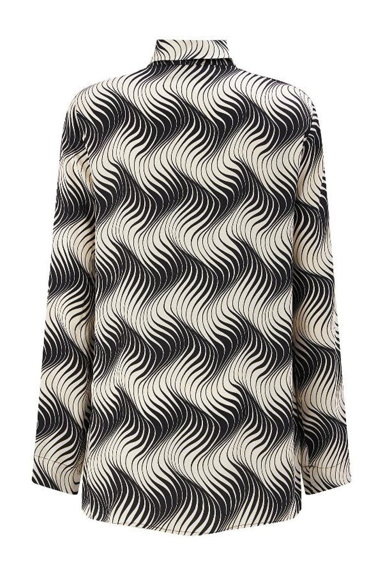 Printed Viscose Shirt, Alternate, color, BONE-BLACK