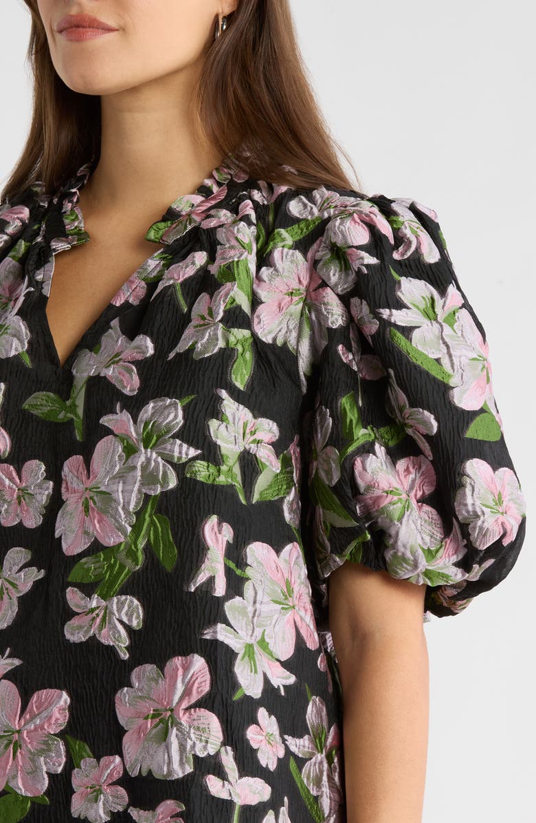 SUGARLIPS Elsinore Floral Jacquard Top, Alternate, color, Black-Pink