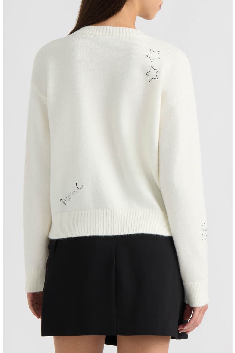 Paris Embroidered Cardigan, Alternate, color, MARSHMALLOW