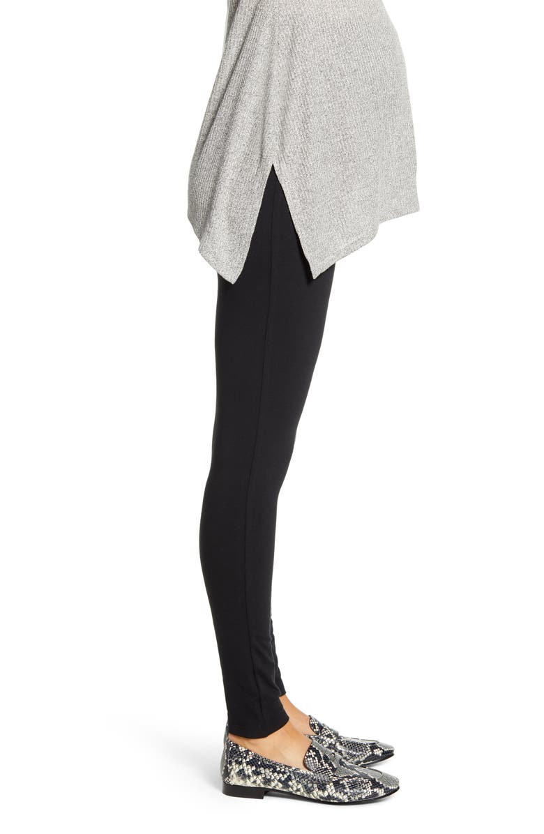 Maternal America Belly Support Maternity Leggings, Alternate, color, Black