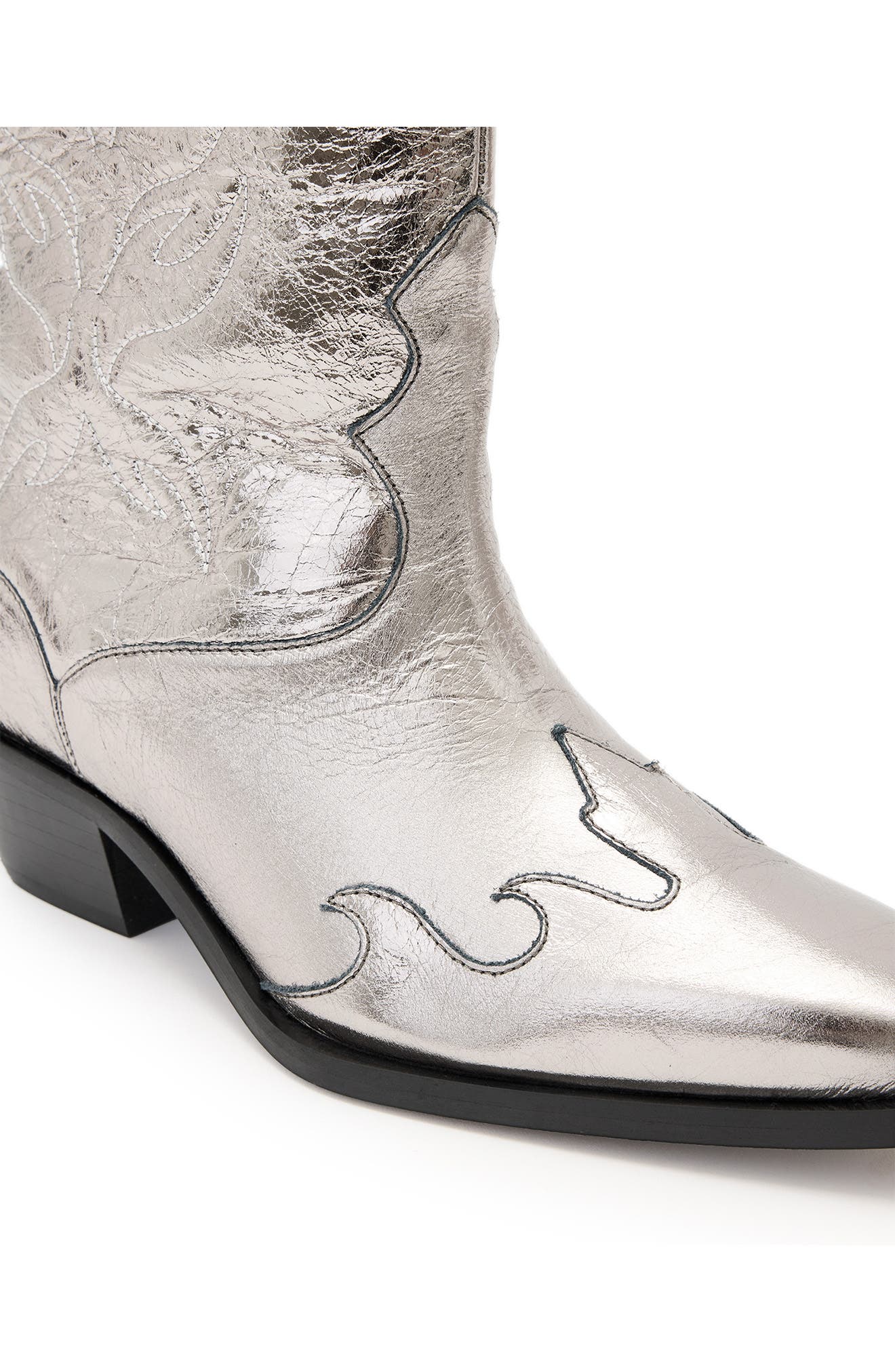 AllSaints Dolly Cowboy Boot, Alternate, color, Gunmetal Grey