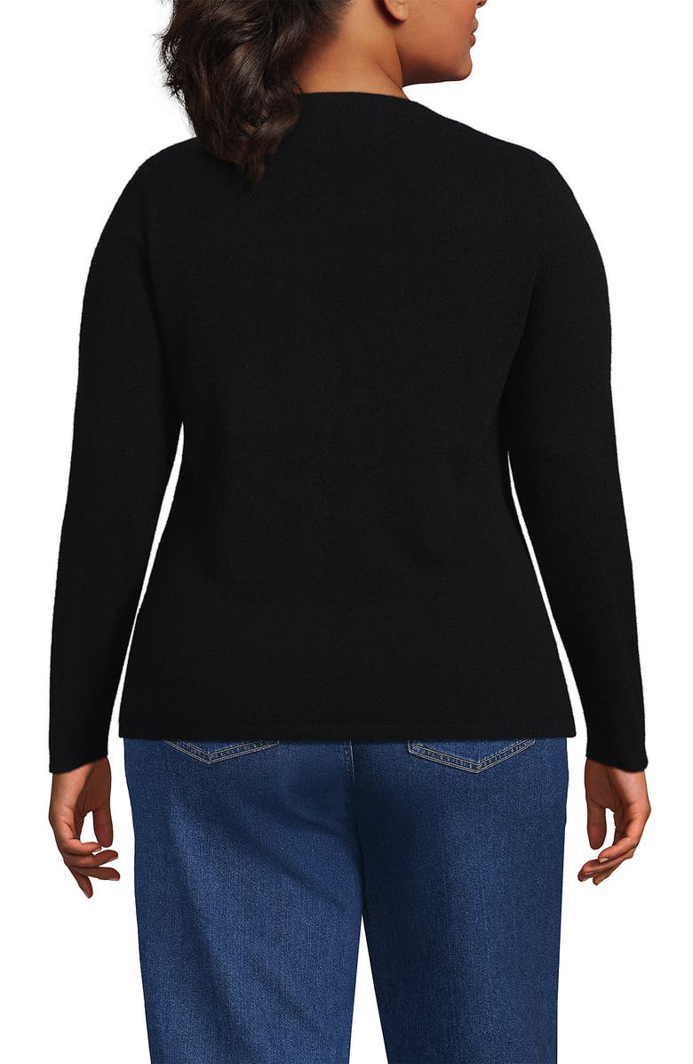 Lands' End Plus Size Cashmere Sweater, Alternate, color, Black