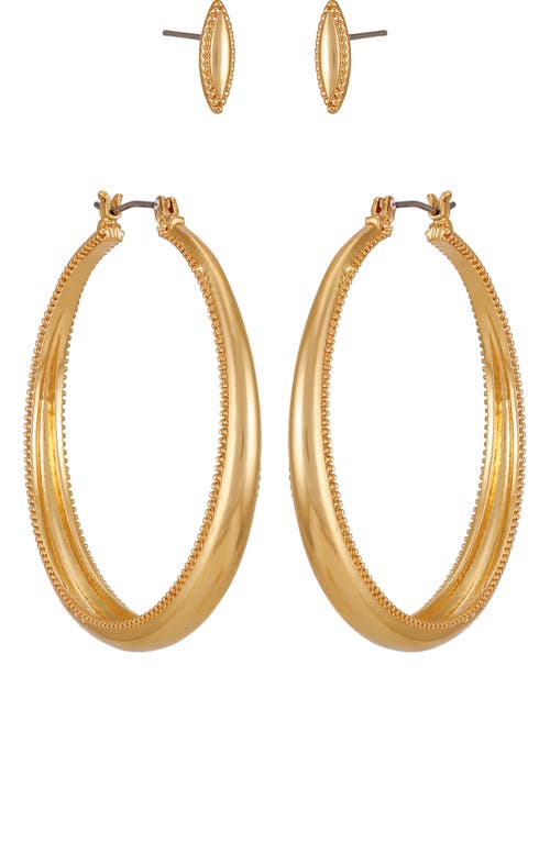 Vince Camuto Set Of 2 Stud & Hoop Earrings In Goldtone
