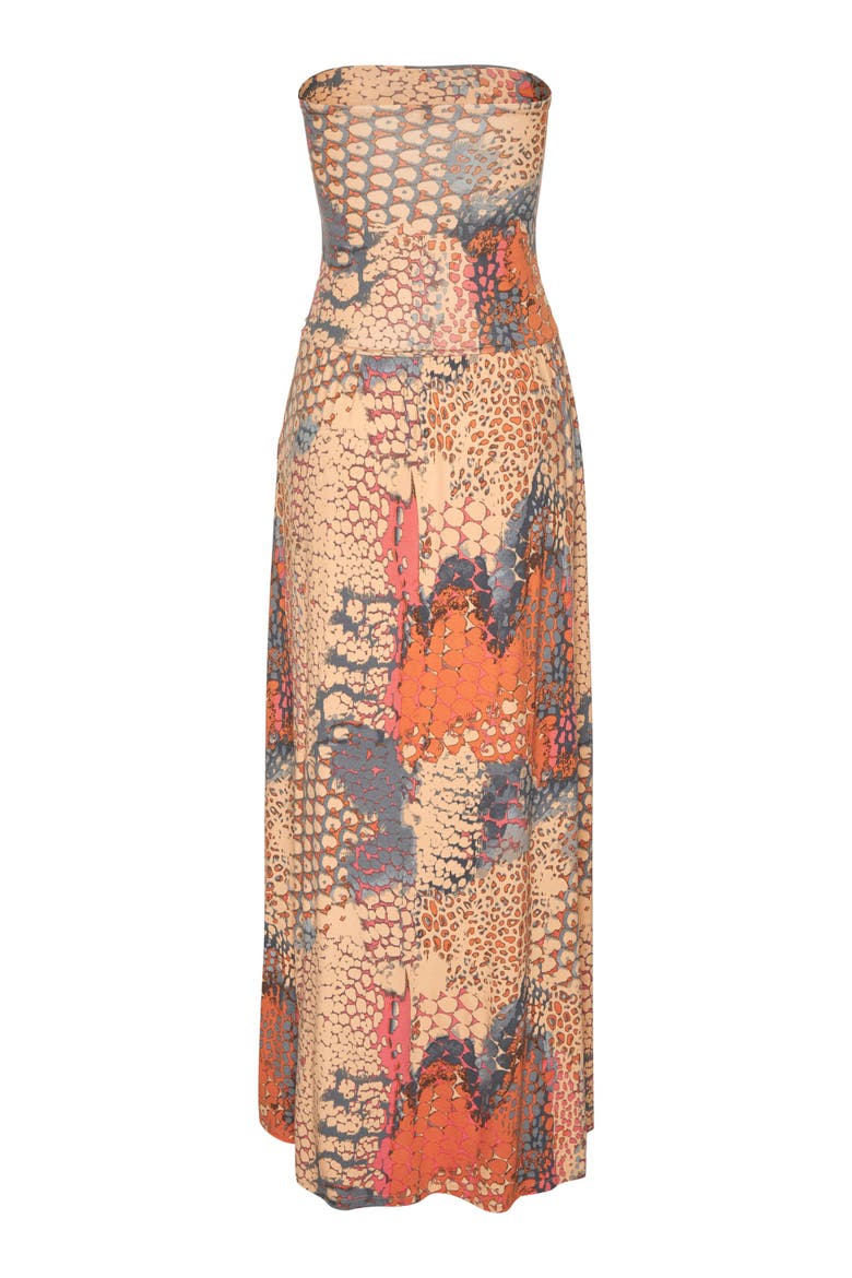 Bandeau Maxi Dress, Alternate, color, Orange Red