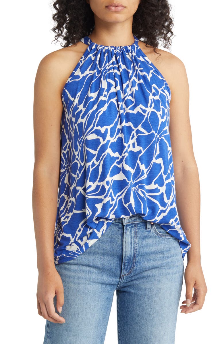 Loveappella Print Tank, Main, color, Electric Blue