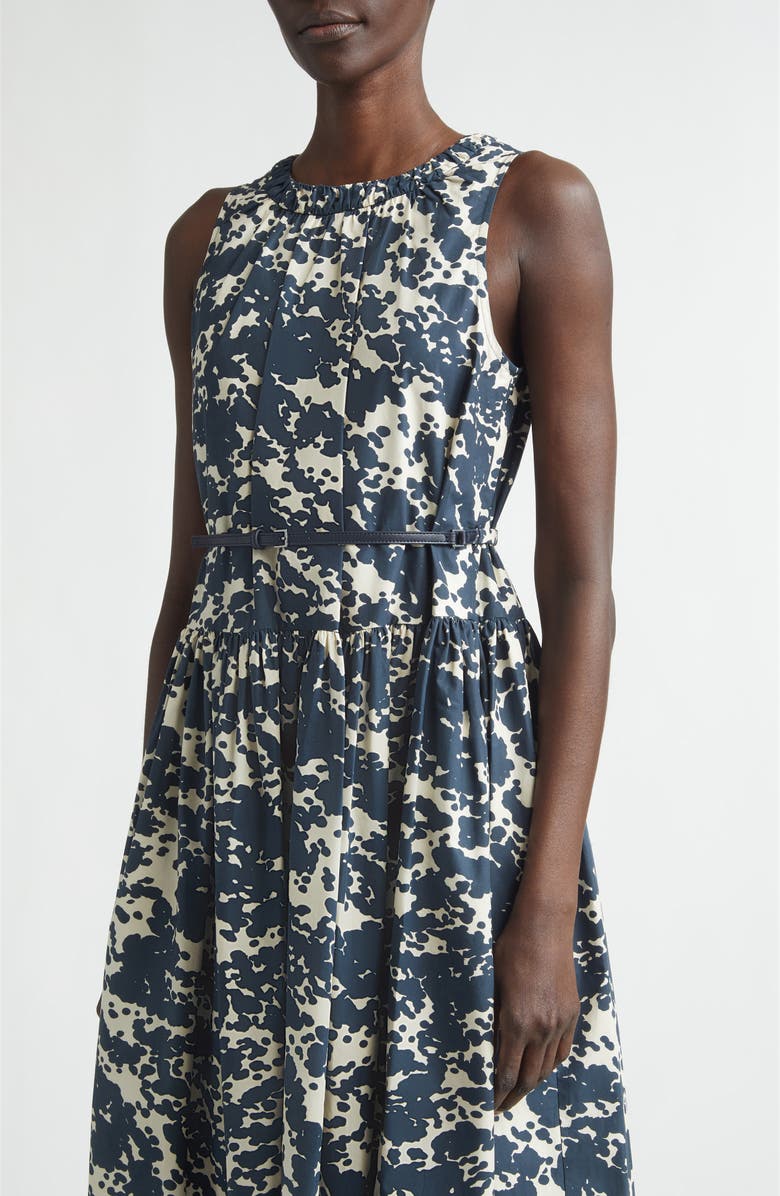 Max Mara Teresa Print Cotton Midi Dress, Alternate, color, Ultramarine