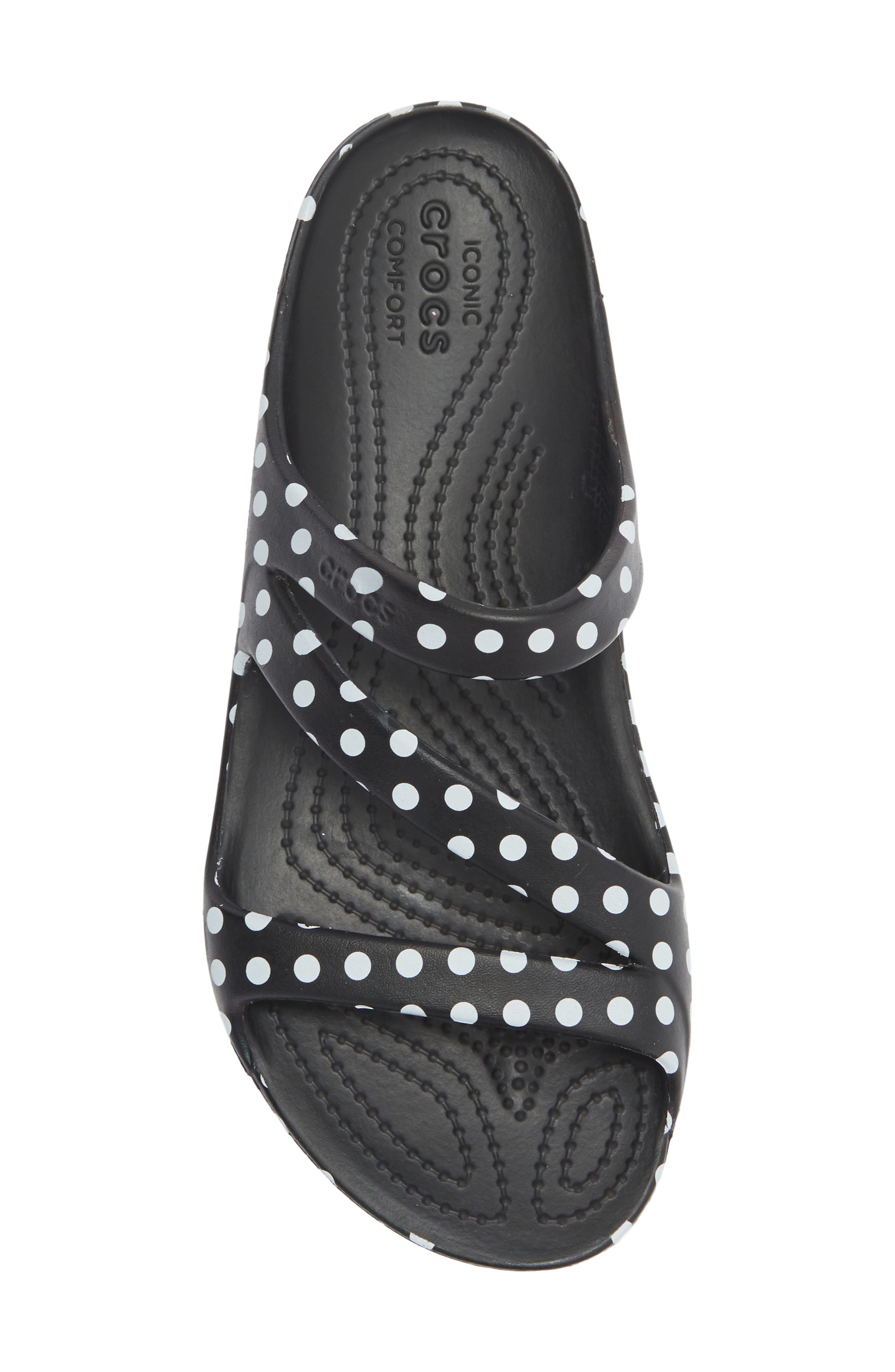 CROCS Kadee II Polka Dot Slide Sandal, Alternate, color, Black