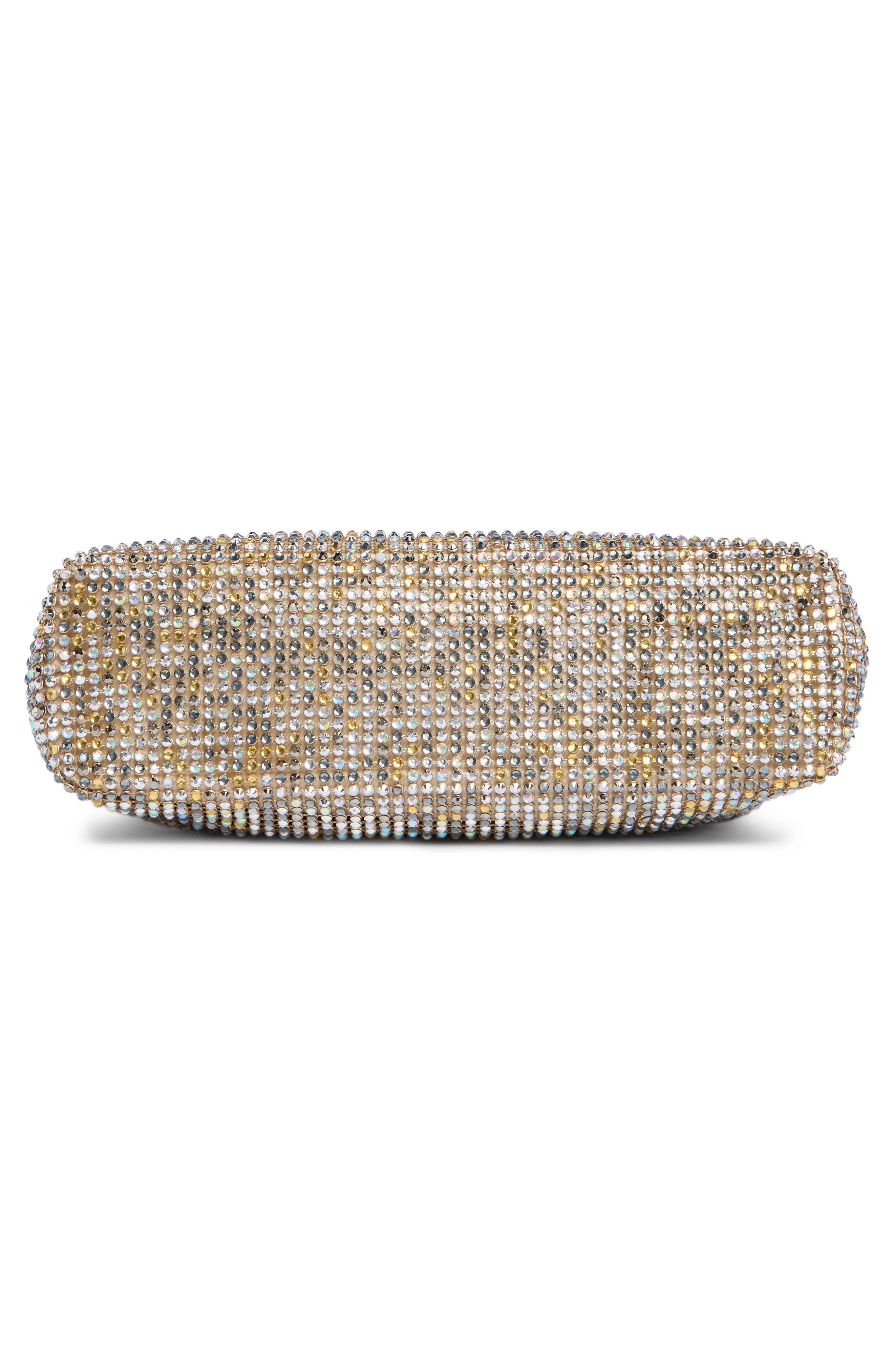 Jessica McClintock Sierra Rhinestone Embellished Chain Clutch, Alternate, color, Light Multi Metallic