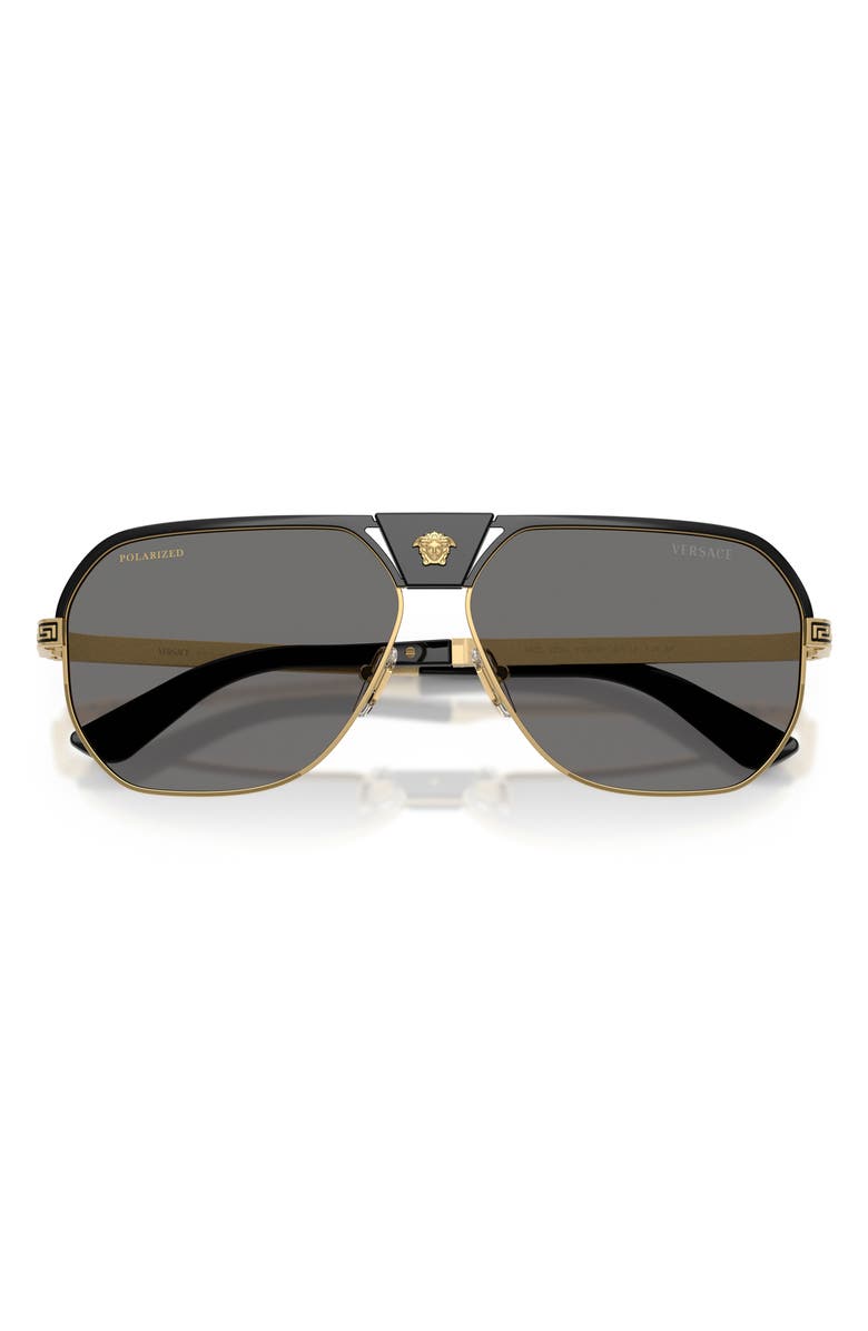 Versace 61mm Polarized Square Sunglasses, Alternate, color, 