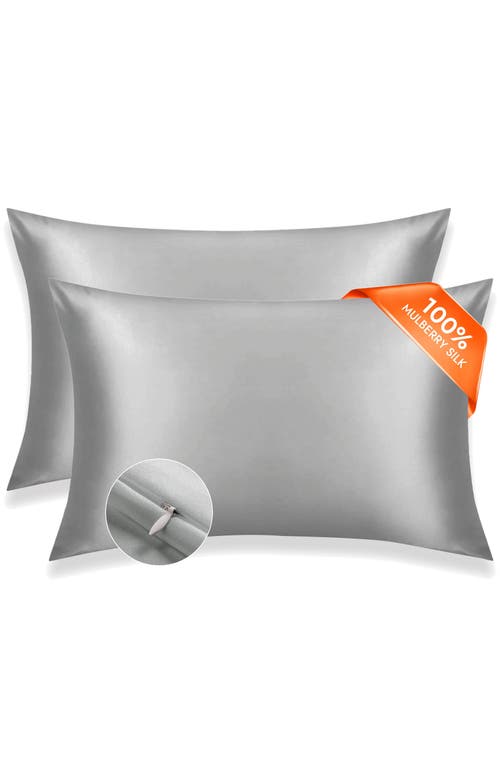 Silksilky Set Of 2pcs-22momme Mulberry Silk Hidden Zipper Pillowcase