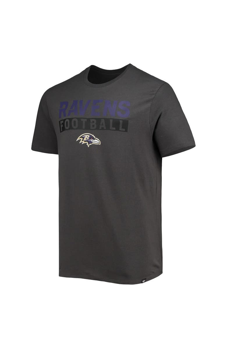 '47 Men's '47 Charcoal Baltimore Ravens Dark Ops Super Rival T-Shirt, Alternate, color, Charcoal