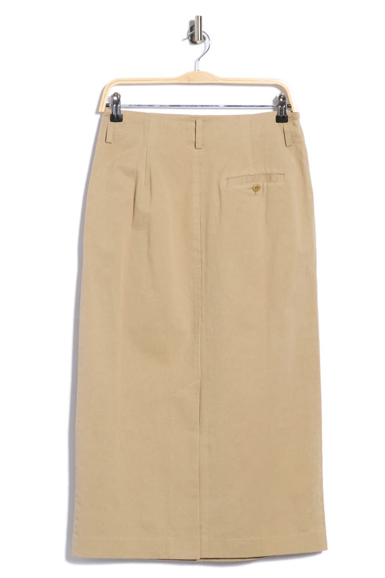 The Pleated Column Midi Skirt, Alternate, color, DESERT FATIGUE