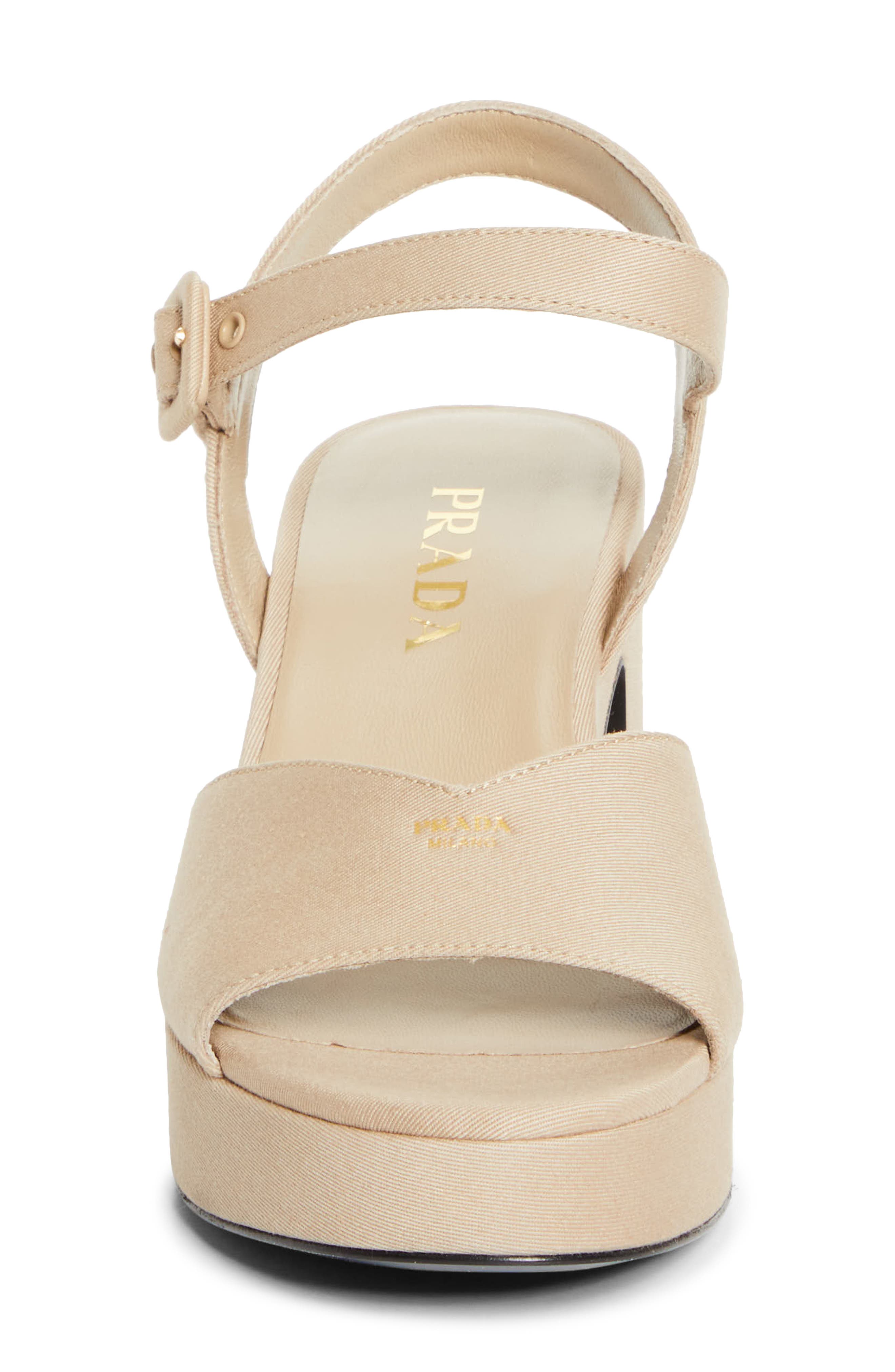 Prada Block Heel Sandal, Alternate, color, Khaki