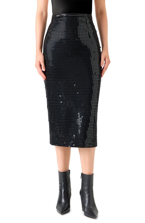Akris Sequin Pencil Skirt In Black