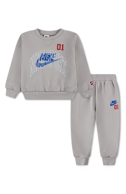 Kids' Multisport Fleece Crewneck Sweatshirt & Joggers Set