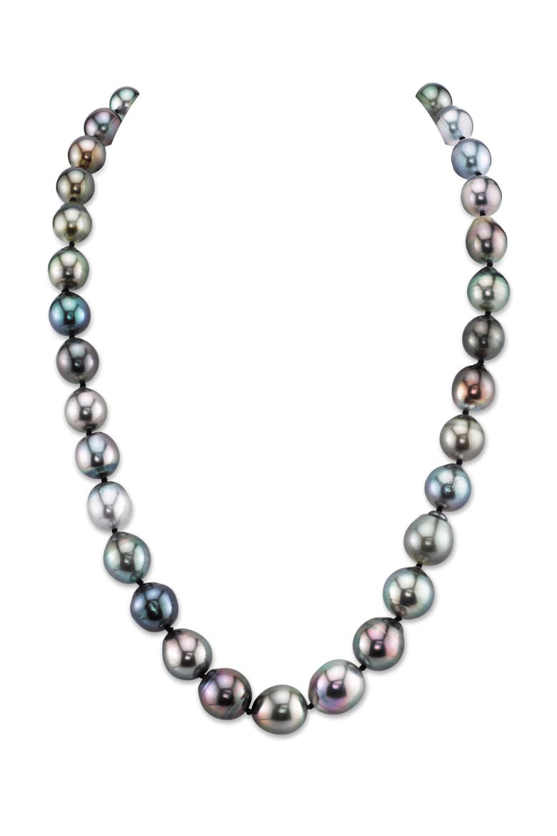8-10mm Tahitian South Sea Multicolor Baroque Pearl Necklace, Main, color, Sterling Silver Clasp