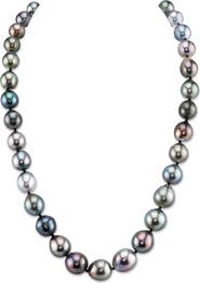 The Pearl Source 8-10mm Tahitian South Sea Multicolor Baroque Pearl Necklace