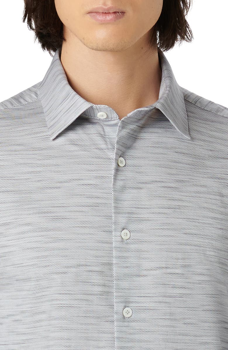 Bugatchi James OoohCotton<sup>®</sup> Mélange Print Button-Up Shirt, Alternate, color, Zinc