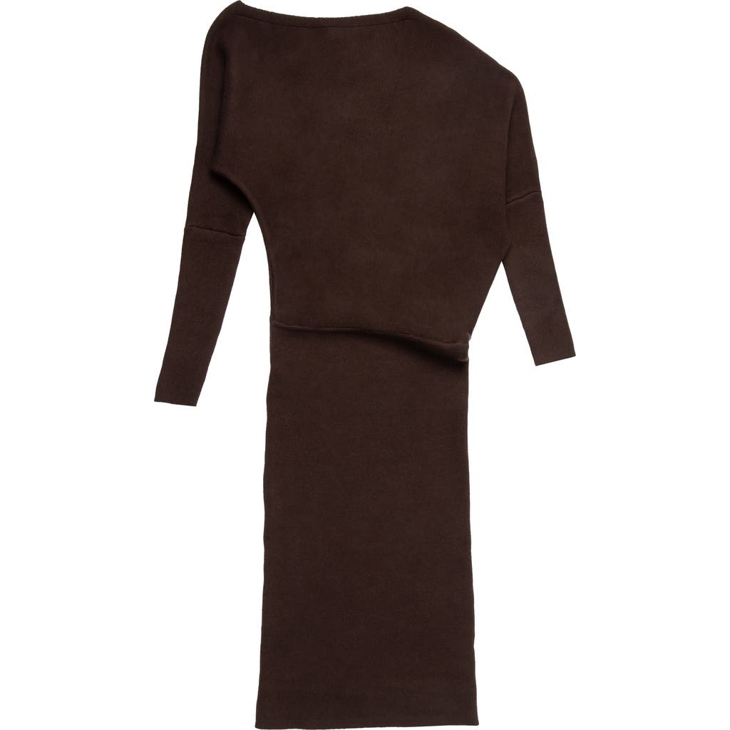 Deluc Elijah One-shoulder Long Sleeve Midi Sweater Dress In Multi