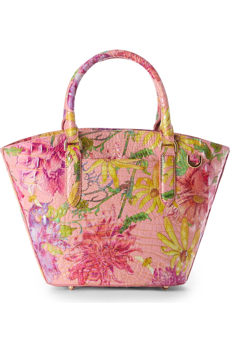 Brahmin Jenny Floral Print Croc Embossed Leather Satchel, Alternate, color,