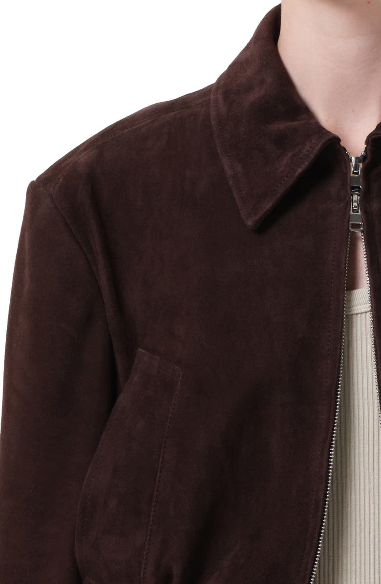 AGOLDE x Shoreditch Ski Club Nahla Suede Jacket, Alternate, color, Root Dark Brown