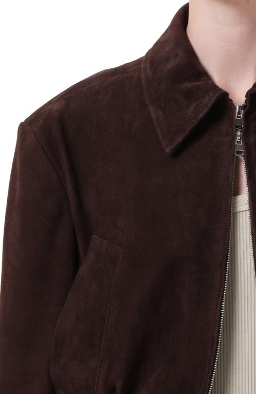 Agolde X Shoreditch Ski Club Nahla Suede Jacket In Brown