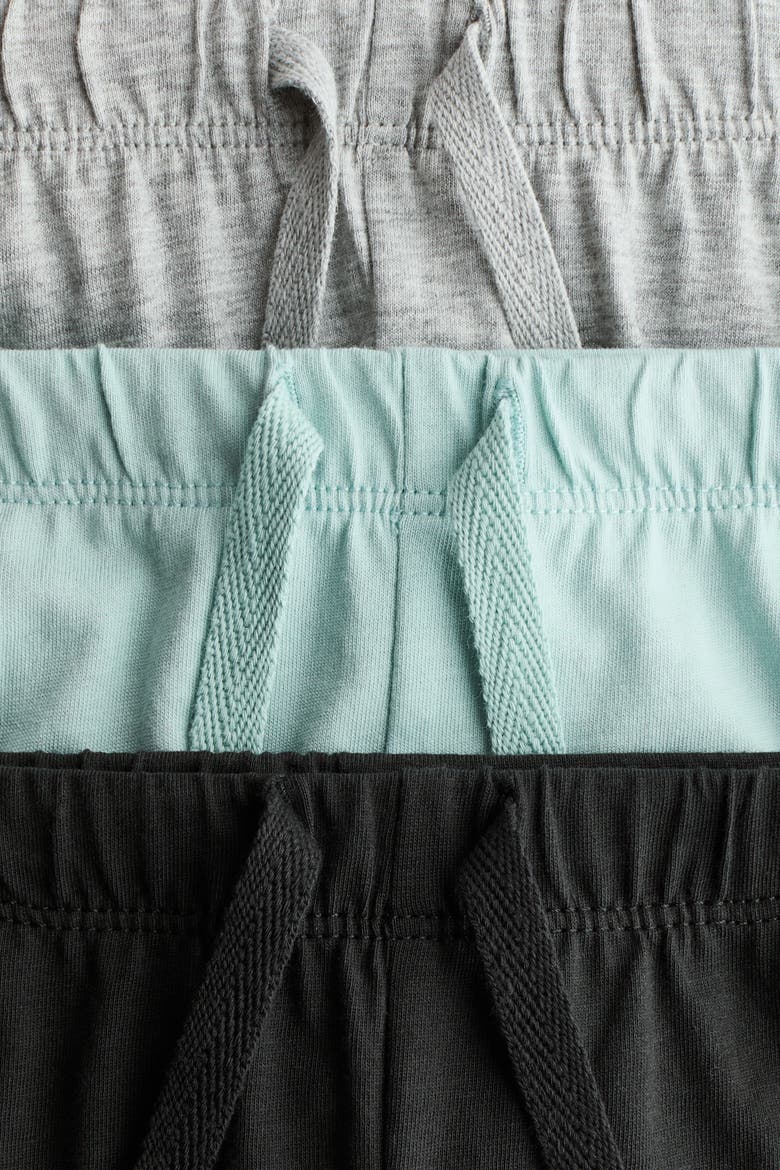 3-pack Cotton Jersey Joggers, Alternate, color, Light gray/turquoise