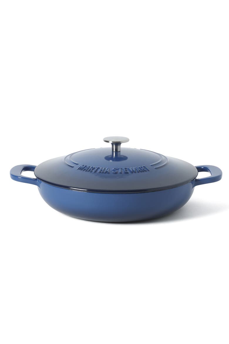 Gatwick 3.5-Quart Enameled Cast Iron Braiser with Lid, Main, color, Blue