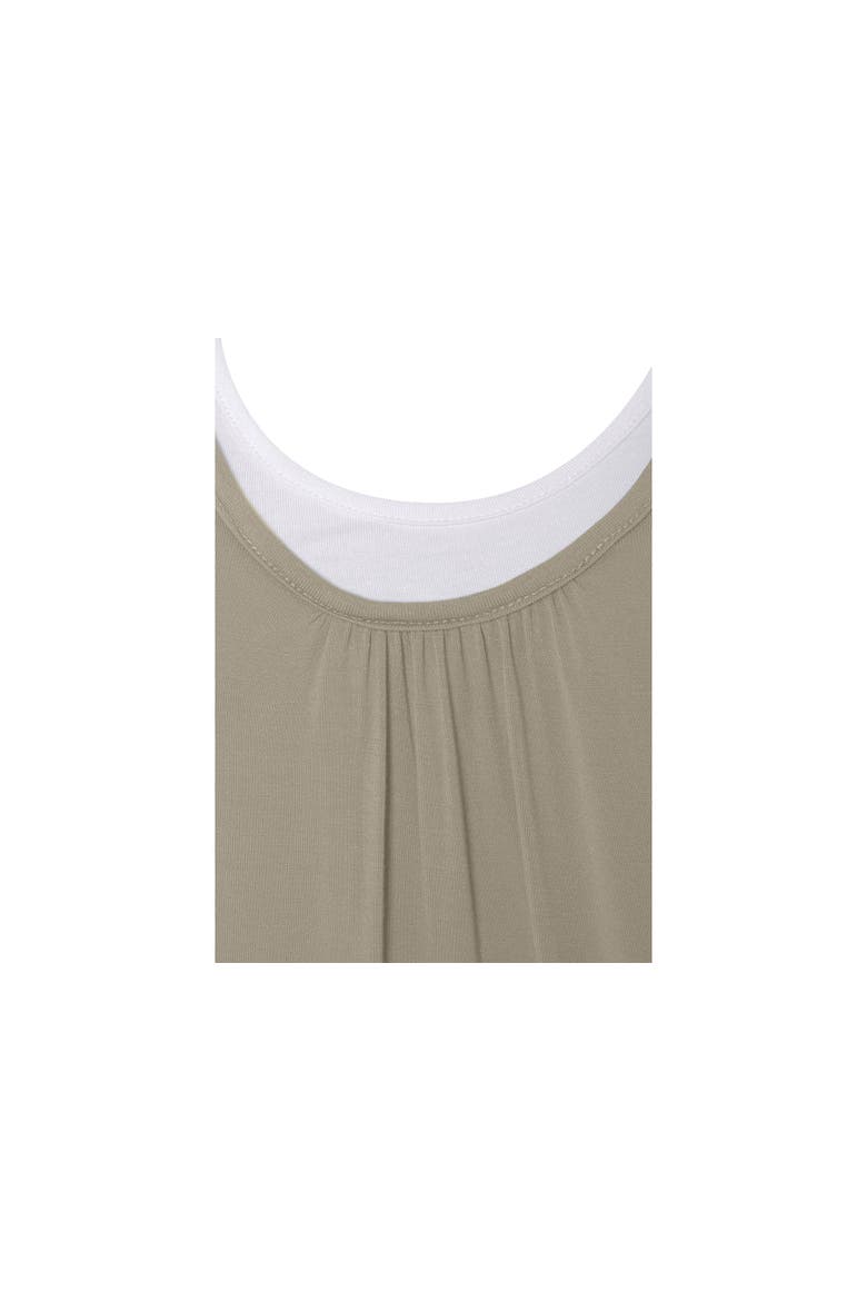 Layered Look Sleeveless Top, Alternate, color, Khaki & White