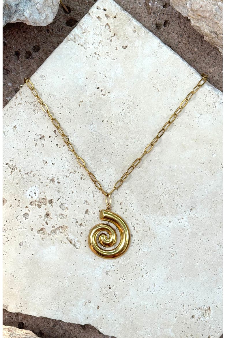 Swirl Pendant Necklace, Alternate, color, GOLD