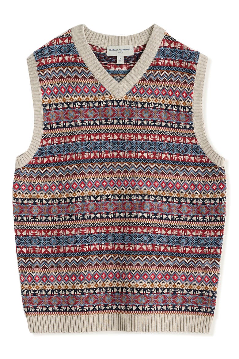 Kitto Organic Cotton Sweater Vest, Alternate, color, TWIGS TIMBER