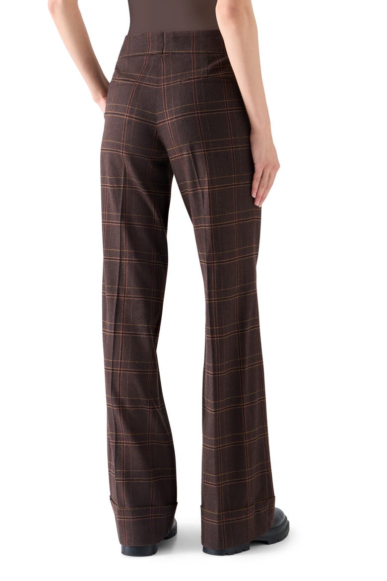 Milly Blanket Check Wool Blend Straight Leg Pants, Alternate, color, ESPRESSO-CARAMEL