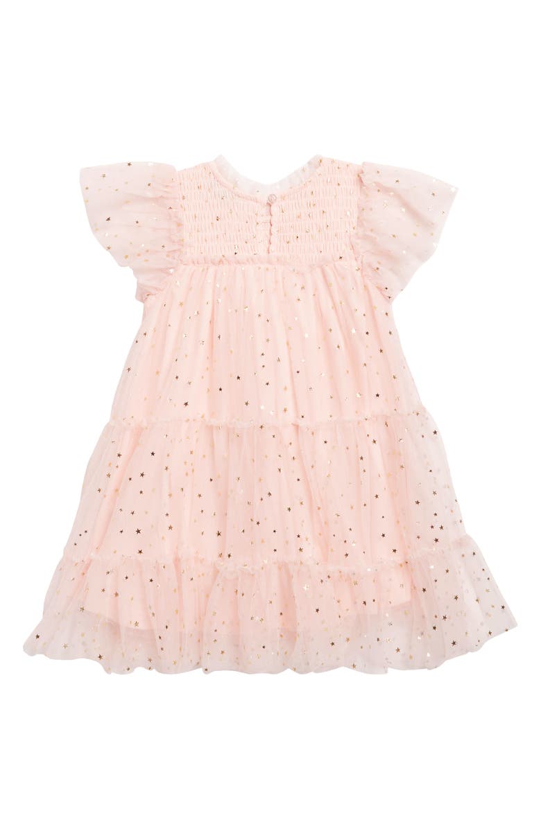 Zunie Kids' Foil Star Mesh Overlay Party Dress, Alternate, color,
