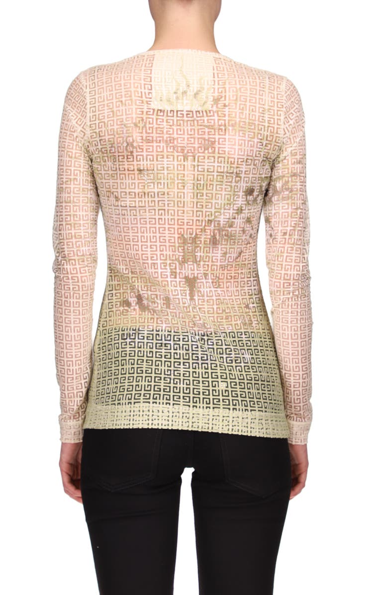 Givenchy Fitted 4G Logo Tulle Top, Alternate, color, 